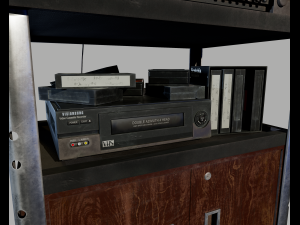 Old Television and VHS Set 3D Model