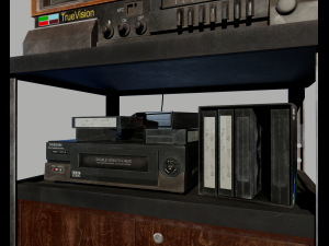 Old Television and VHS Set 3D Model