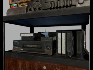 Old Television and VHS Set 3D Model