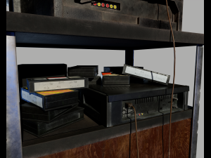 Old Television and VHS Set 3D Model