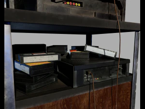 Old Television and VHS Set 3D Model