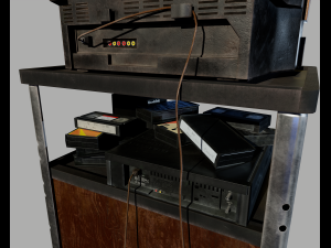 Old Television and VHS Set 3D Model