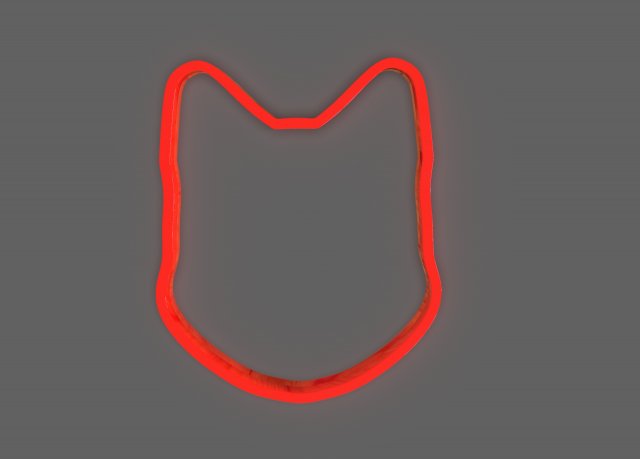 Fox Head Cookie Cutter Model Cetak 3D .c4d .max .obj .3ds .fbx .stl .blend 