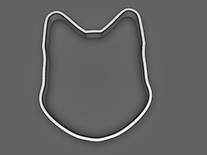Fox Head Cookie Cutter Model Cetak 3D