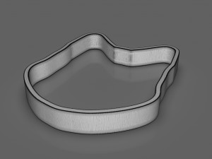 Fox Head Cookie Cutter Model Cetak 3D