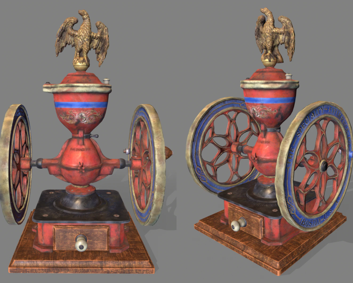 Molinillo de caf&eacute; antiguo Modelo 3D .c4d .max .obj .3ds .fbx .stl .blend 