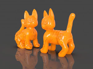 Day of the Dead Cats 3D Model