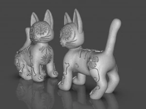 Day of the Dead Cats 3D Model