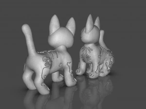 Day of the Dead Cats 3D Model