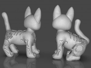 Day of the Dead Cats 3D Model