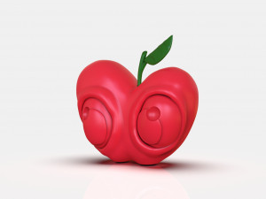 Stylized Little Apple Figurine 3D Print Model