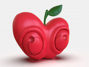 Stylized Little Apple Figurine 3D Print Model