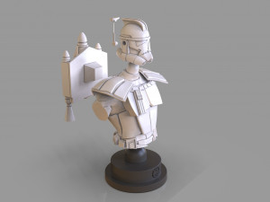 Clone Trooper Captain Rex Bust 3D 打印模型