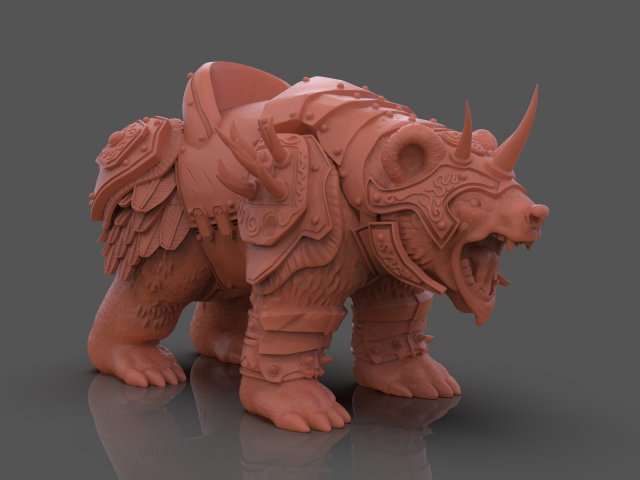 Armoured Bear 3D Print Figurine Modèles 3D en vedette .c4d .max .obj .3ds .fbx .stl .blend 