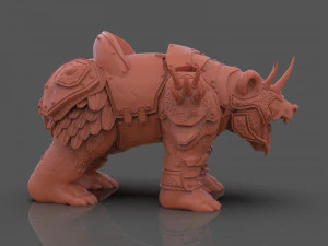 Armoured Bear 3D Print Figurine 3D Print Model
