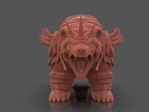 Armoured Bear 3D Print Figurine 3D Print Model