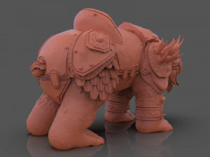 Armoured Bear 3D Print Figurine 3D Print Model