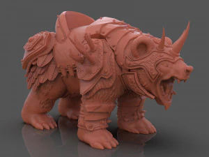 Armoured Bear 3D Print Figurine 3D Print Model