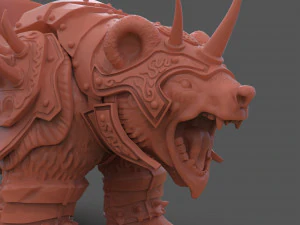 Armoured Bear 3D Print Figurine 3D Print Model