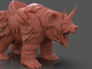 Armoured Bear 3D Print Figurine 3D Print Model