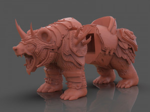 Armoured Bear 3D Print Figurine Modèles 3D en vedette