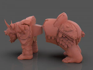 Armoured Bear 3D Print Figurine 3D Print Model