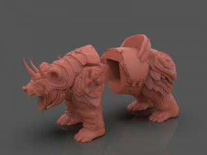 Armoured Bear 3D Print Figurine 3D Print Model
