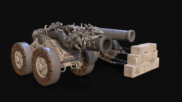 Chinese Zodiac Animals Cannon 3D Модель .c4d .max .obj .3ds .fbx .stl .blend 