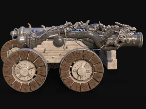 Chinese Zodiac Animals Cannon 3D Model
