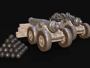 Chinese Zodiac Animals Cannon 3D Model
