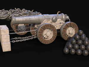 Chinese Zodiac Animals Cannon 3D Model