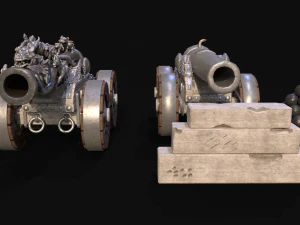 Chinese Zodiac Animals Cannon 3D Model