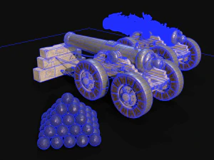 Chinese Zodiac Animals Cannon 3D Model