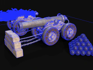 Chinese Zodiac Animals Cannon 3D Model