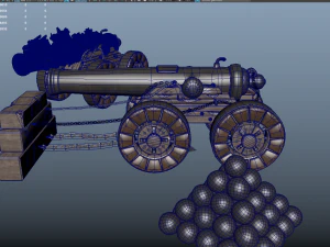 Chinese Zodiac Animals Cannon 3D Model