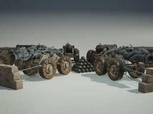 Chinese Zodiac Animals Cannon 3D Model