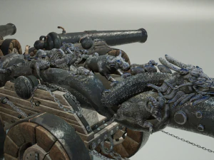 Chinese Zodiac Animals Cannon 3D Model