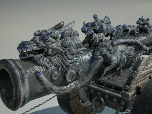 Chinese Zodiac Animals Cannon 3D Model