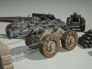 Chinese Zodiac Animals Cannon 3D Model