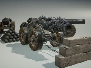 Chinese Zodiac Animals Cannon 3D Model