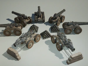 Chinese Zodiac Animals Cannon 3D Model