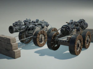 Chinese Zodiac Animals Cannon 3D Model