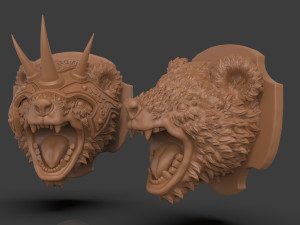 Stylized Grizzly Bear Trophy Head Modelo de impresión 3D