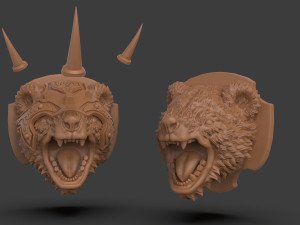 Stylized Grizzly Bear Trophy Head Modelo de impresión 3D