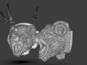 Stylized Grizzly Bear Trophy Head 3D Print Model