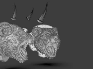 Stylized Grizzly Bear Trophy Head 3D Print Model