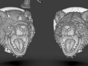Stylized Grizzly Bear Trophy Head 3D Print Model