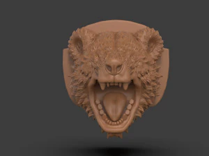 Stylized Grizzly Bear Trophy Head 3D Print Model