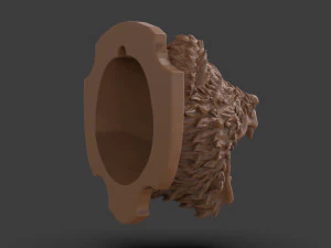 Stylized Grizzly Bear Trophy Head 3D Print Model