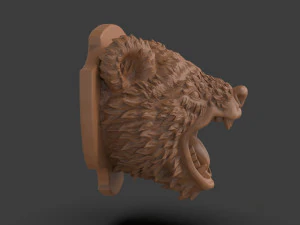Stylized Grizzly Bear Trophy Head 3D Print Model